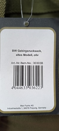   BW Gebirgsrucksack oliv