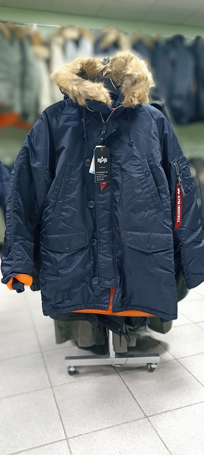   Slim Fit N-3B Parka replica blue\orange