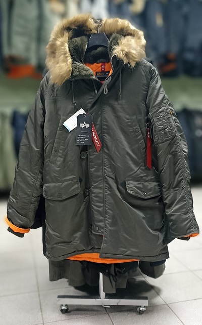   Slim Fit N-3B Parka replica grey\orange