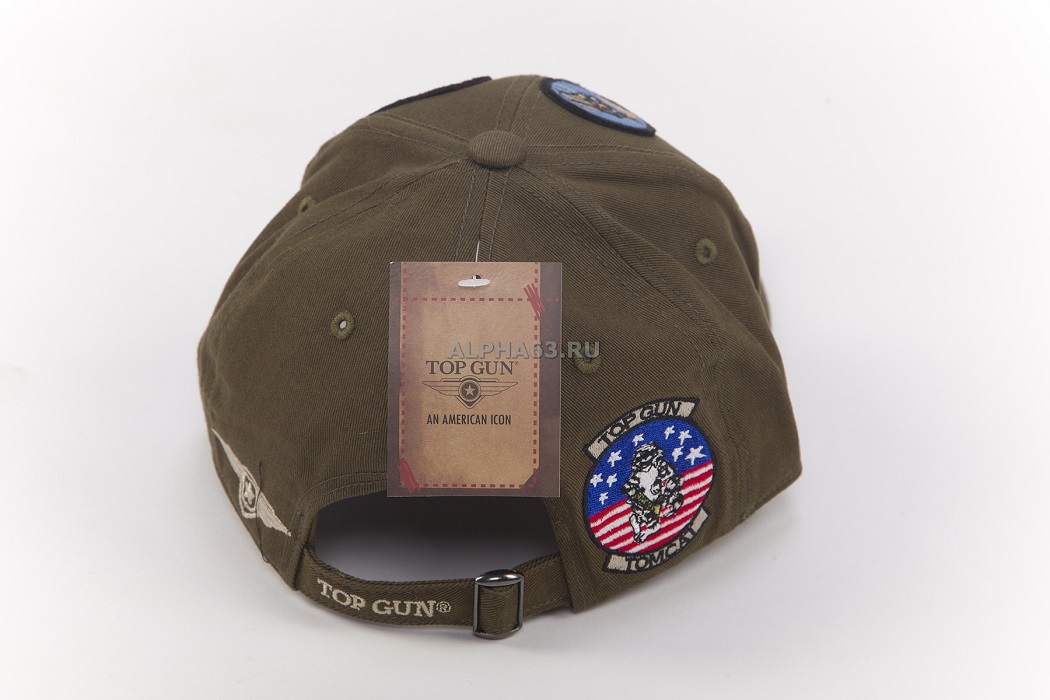  Top Gun Cap With Patches olive