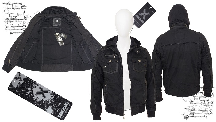  "Coated Zip Up Front Jacket" Black XRAY XMJ-8214B