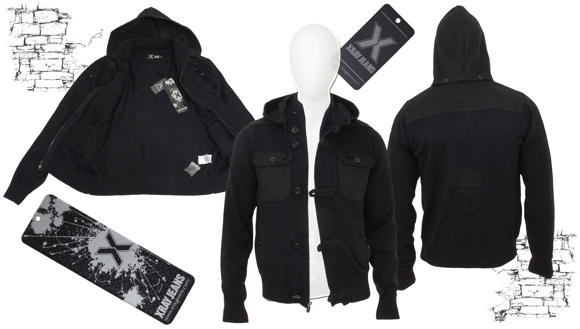    "Sweater Jacket" Black XRAY XMW-3207