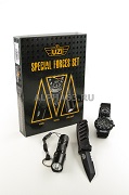 Подарочный набор"Special Forces" UZI : Часы+нож+фонарь